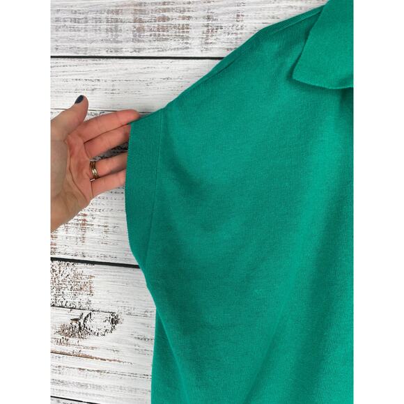 Banana Republic OVERSIZED JOHNNY-COLLAR SWEATER Kelly Green Linen XS Small Boxy - Picture 3 of 10